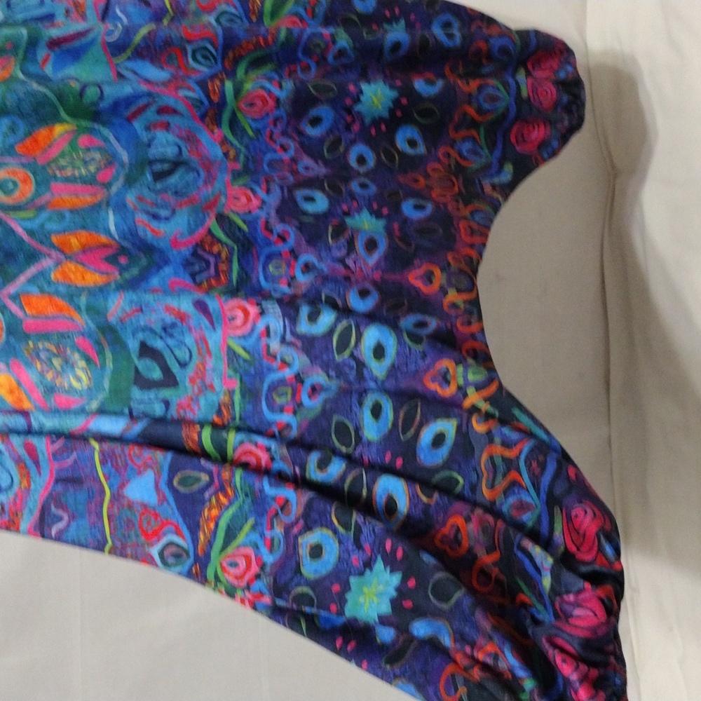Colorful Boho Drop Crotch Harem Jumpsuit Womens Racerback Festival Yoga Romper L - Picture 7 of 12